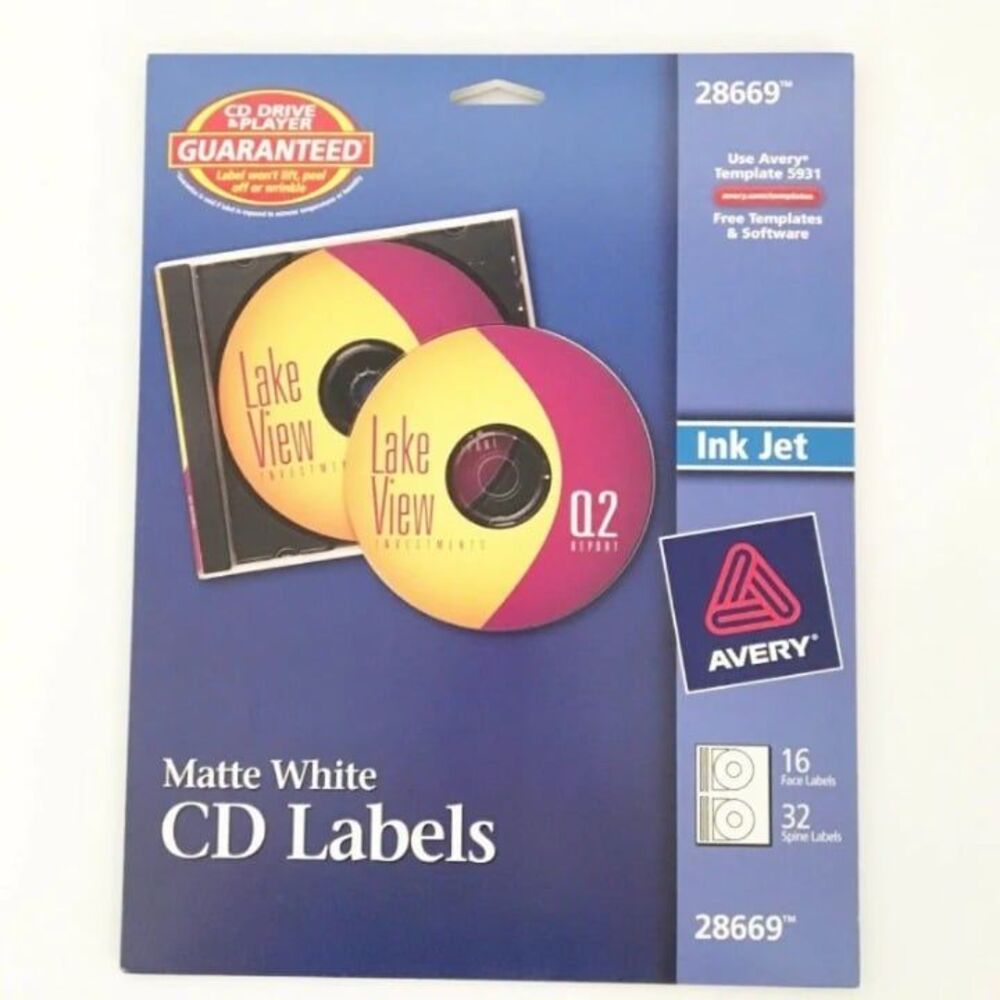 Avery Matte White CD Labels #28669 NEW SEALED